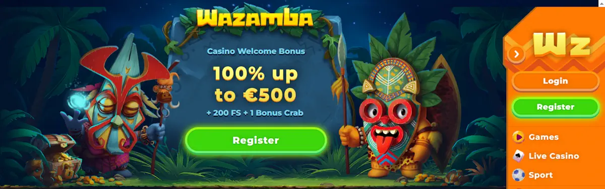 Wazamba Welcome Bonus Screenshot